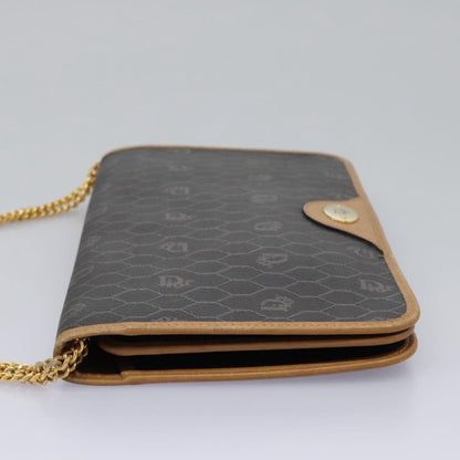 Christian Dior Vintage Honeycomb chain Canvas, BLACK, CANVAS, Handbag