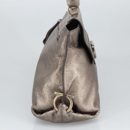 Salvatore Ferragamo Sofia Satchel Leather, SILVER, LEATHER, Handbag