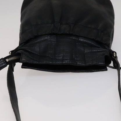 Burberry Vintage Crossbody Bag Leather, BLACK, LEATHER, Shoulder bag