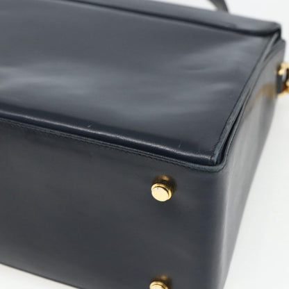 Salvatore Ferragamo Gancini Convertible Top Handle Bag Leather, NAVY, LEATHER, Handbag
