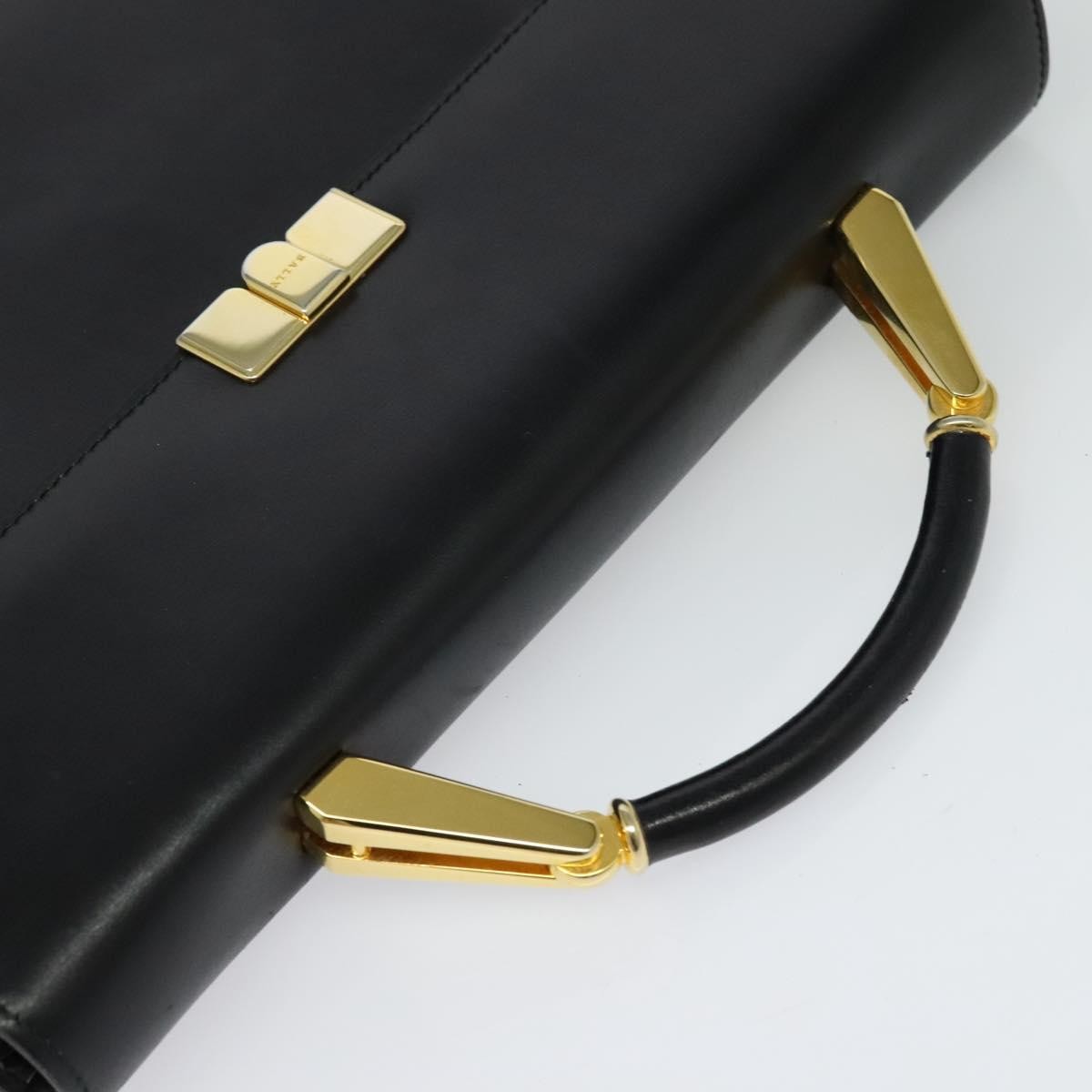 Bally Vintage Handbag Leather, BLACK, LEATHER, Handbag