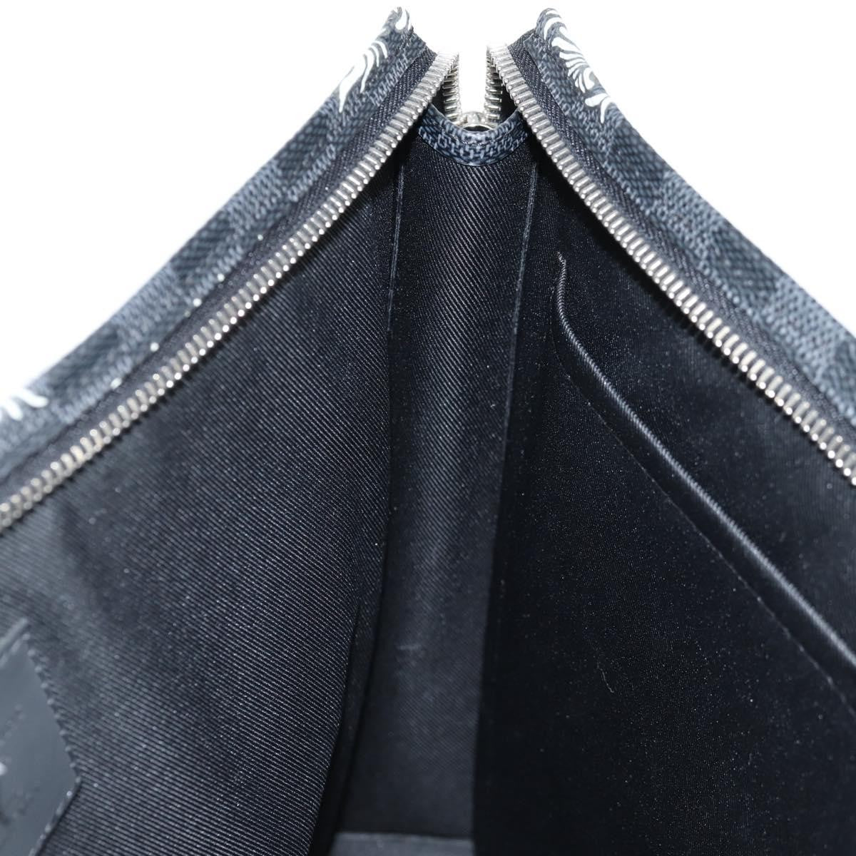 Louis Vuitton Pochette Voyage Limited Edition Nemeth Damier Graphite, Black, Canvas, Clutch
