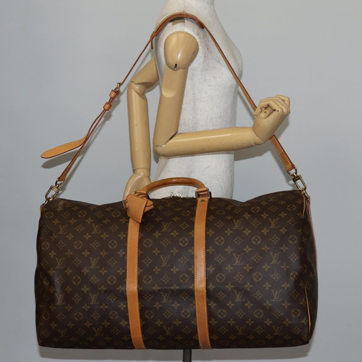 Louis Vuitton Keepall Bandouliere Bag Monogram Canvas, BROWN, CANVAS, Travel bag