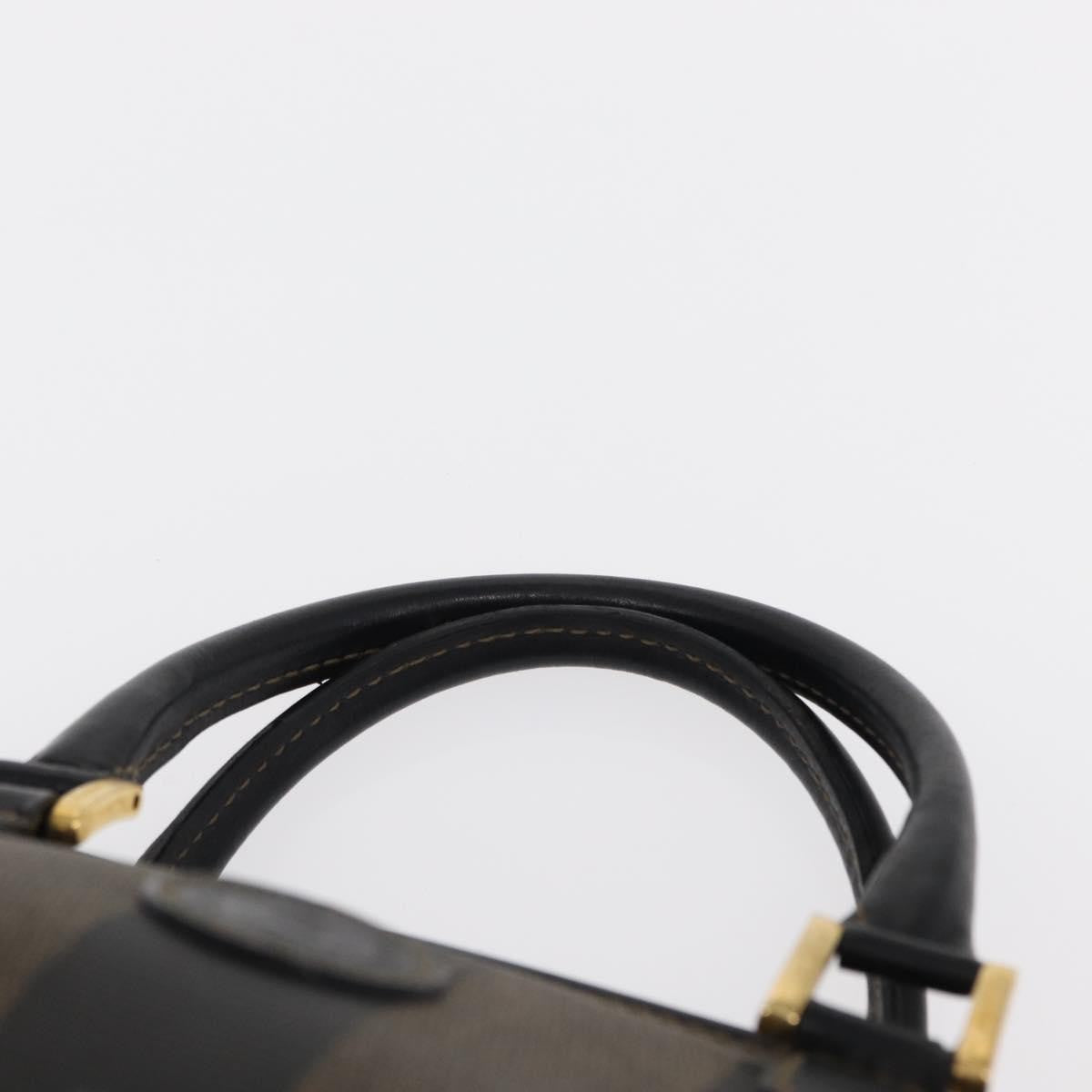 Fendi Vintage Pequin Convertible Boston Bag Coated Canvas, BROWN, CANVAS, Travel bag