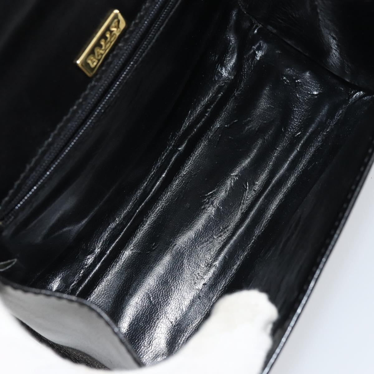 Bally Vintage Handbag Leather, Black, Leather, Handbag