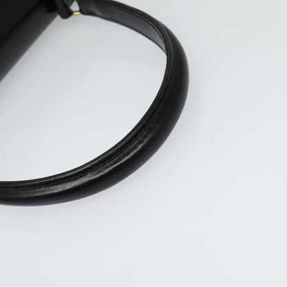 Celine Gancini Handbag Leather, BLACK, LEATHER, Handbag