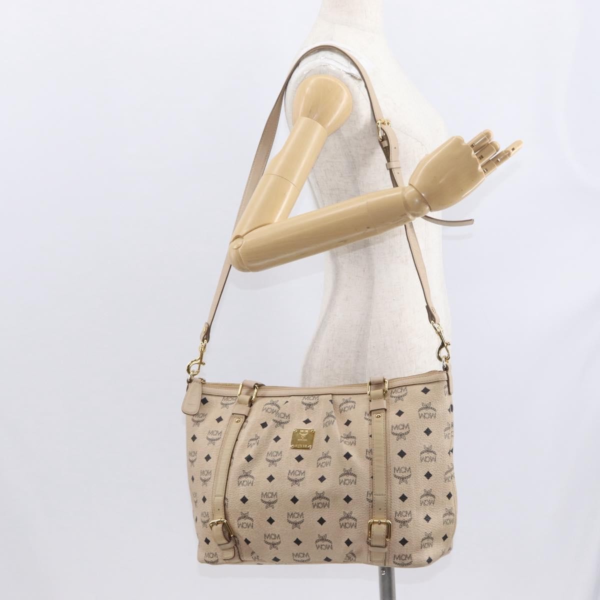 MCM Vintage Visetos Tote bag Canvas, BEIGE, PVC, Tote bag