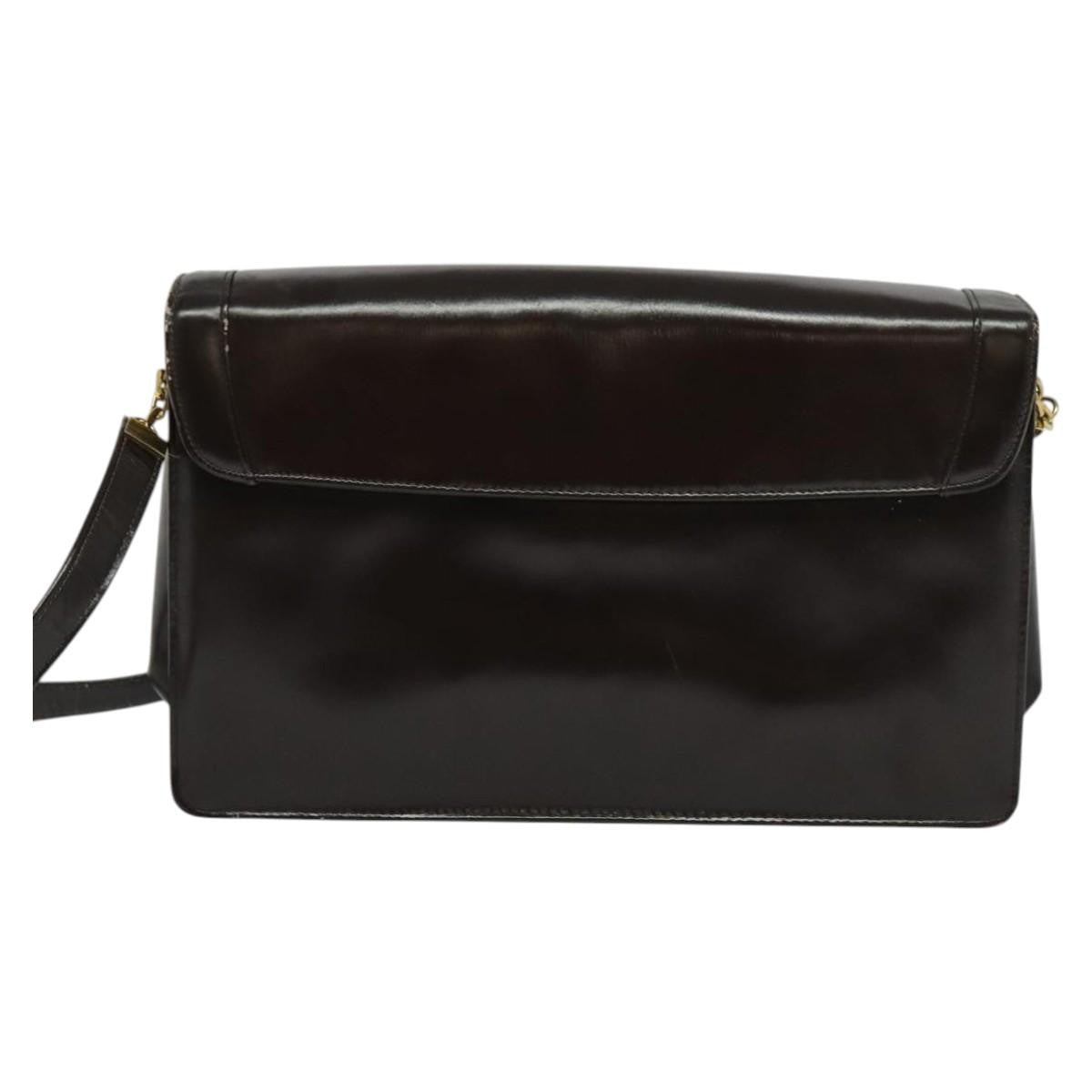 Christian Dior Vintage Shoulder Bag Leather, BROWN, LEATHER, Shoulder bag