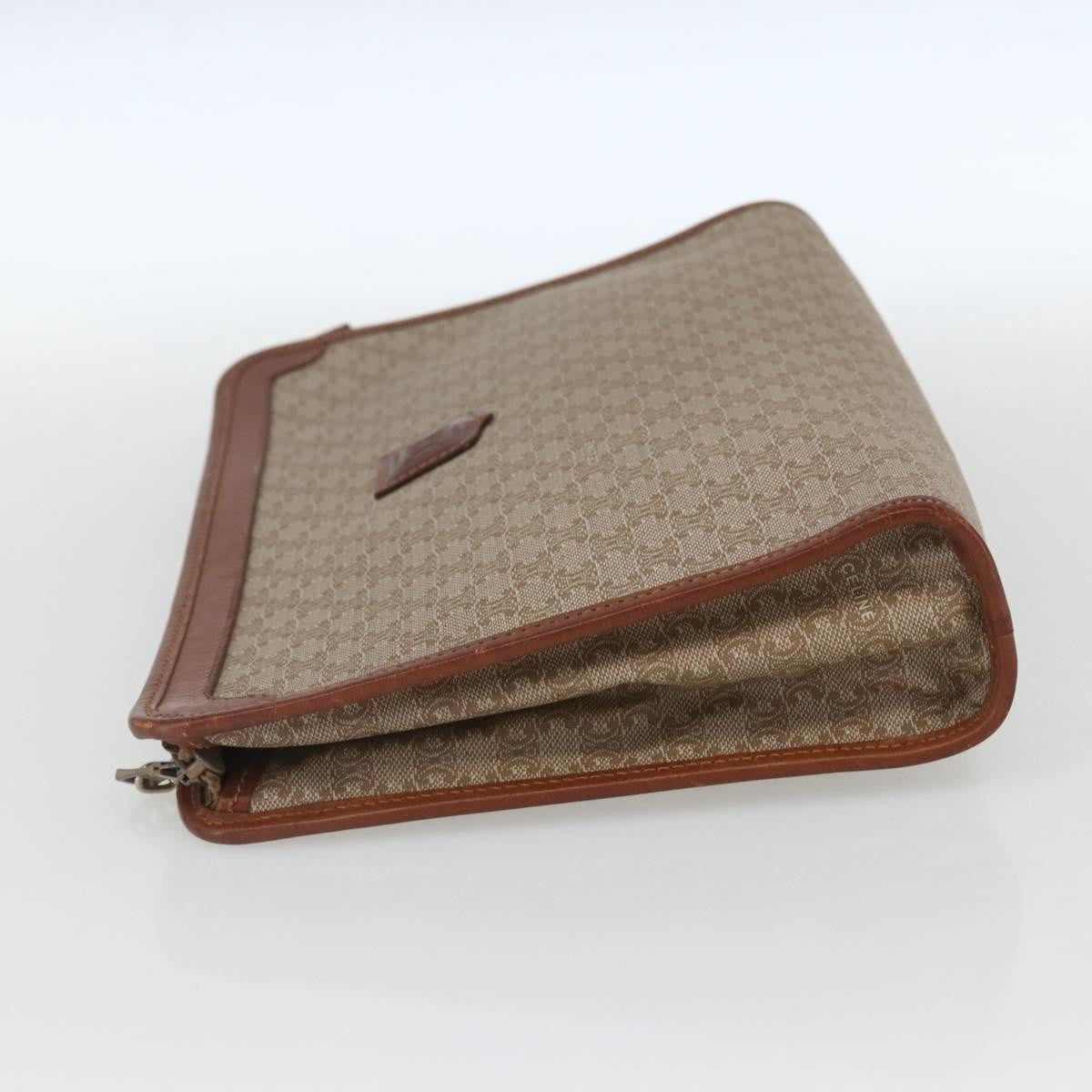 Celine Macadam Pochette Canvas and Leather, BEIGE, CANVAS, Clutche & pouche