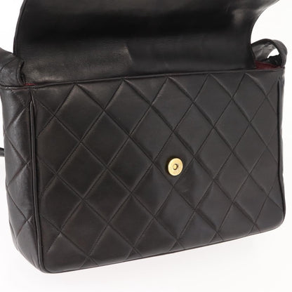 Chanel Vintage CC Square Flap Bag Quilted Lambskin, BROWN, LEATHER, Shoulder bag
