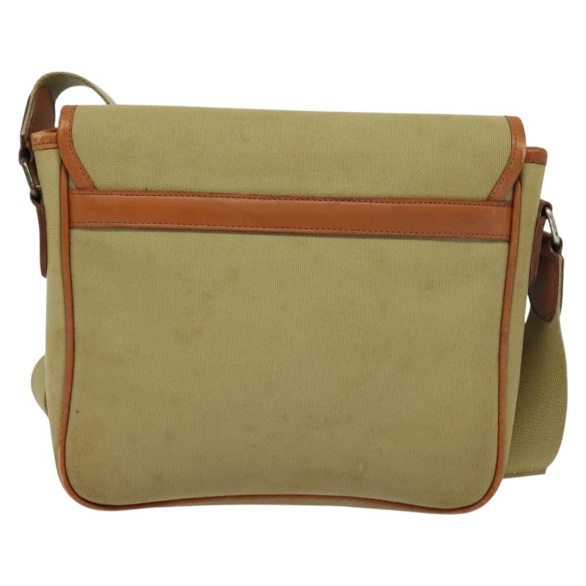 Burberry Front Pocket Messenger Bag Canvas, BEIGE, CANVAS, Shoulder bag