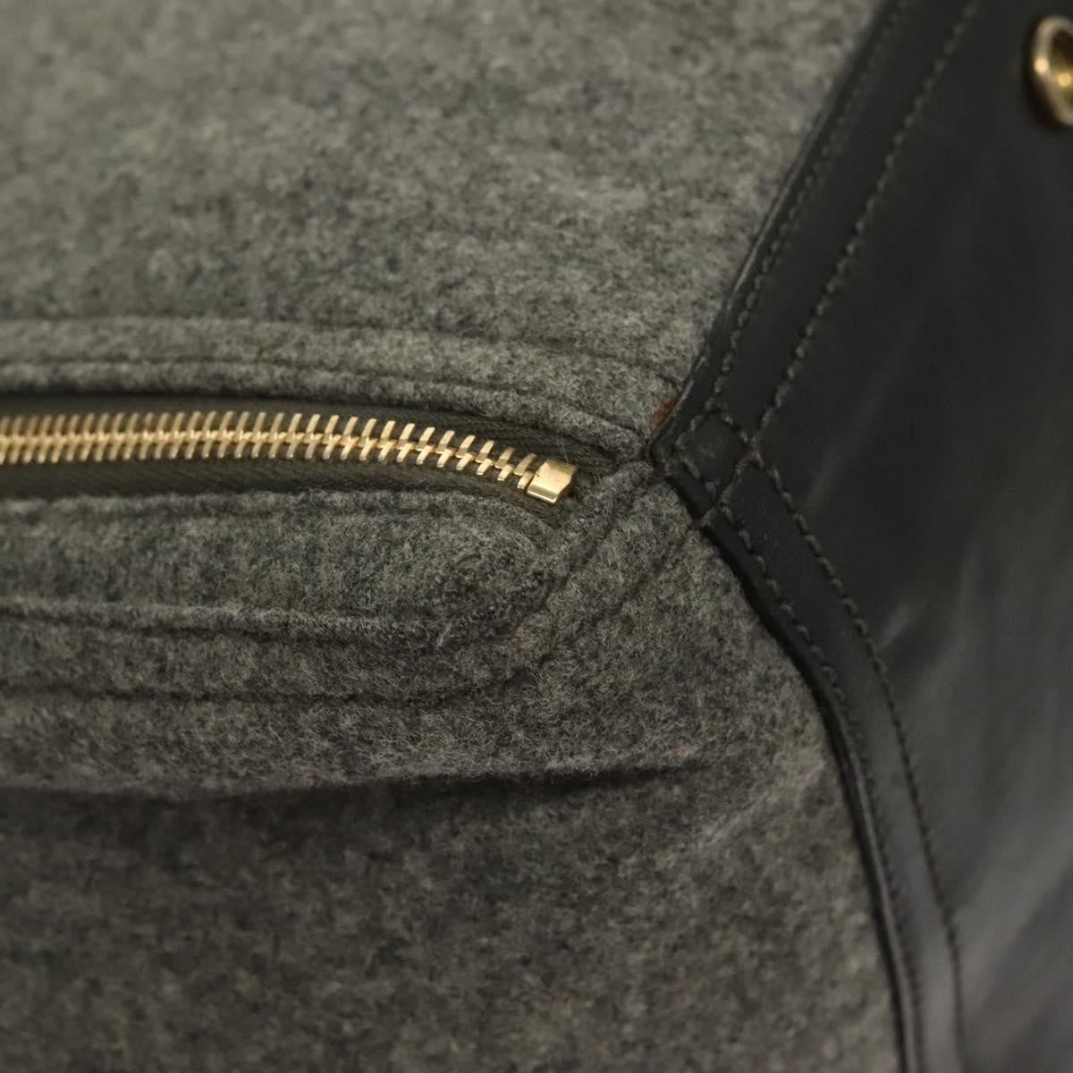 Saint Laurent Downtown Tote Wool, GRAY, WOOL, Tote bag