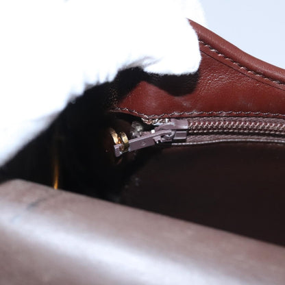 Christian Dior Vintage Trotter Shoulder Bag Embroidered Diorissimo Canvas, BURGUNDY, LEATHER, Shoulder bag