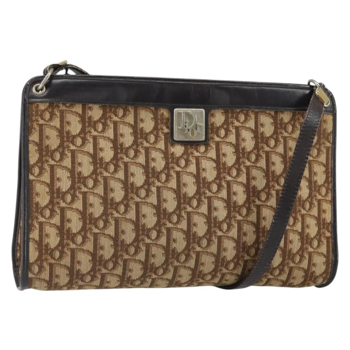 Christian Dior Vintage Trotter Shoulder Bag Canvas, BROWN, CANVAS, Shoulder bag