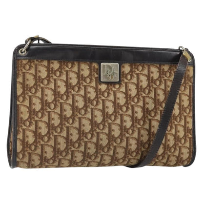 Christian Dior Vintage Trotter Shoulder Bag Canvas, BROWN, CANVAS, Shoulder bag