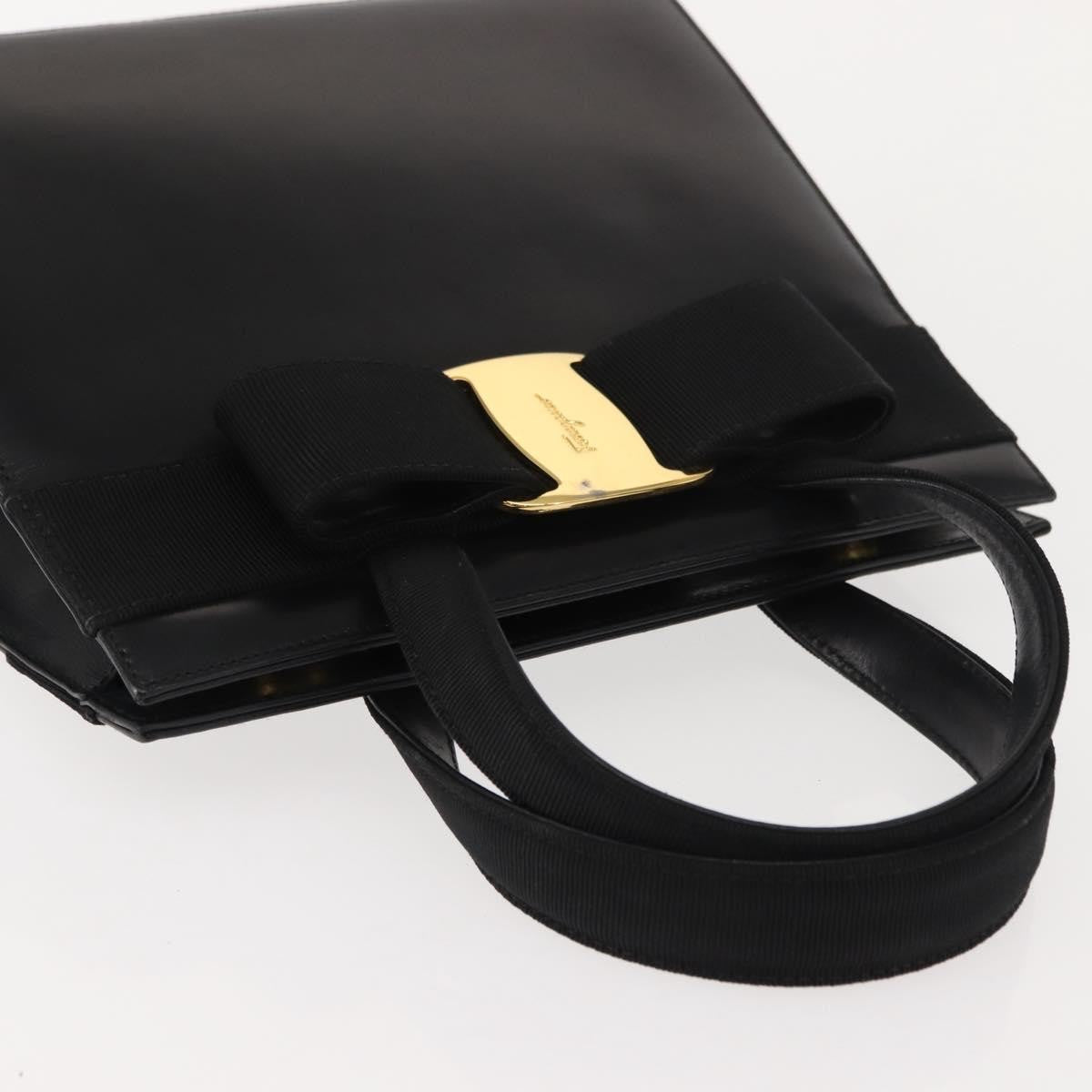 Salvatore Ferragamo Vala Handbag Leather, BLACK, LEATHER, Handbag