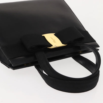 Salvatore Ferragamo Vala Handbag Leather, BLACK, LEATHER, Handbag