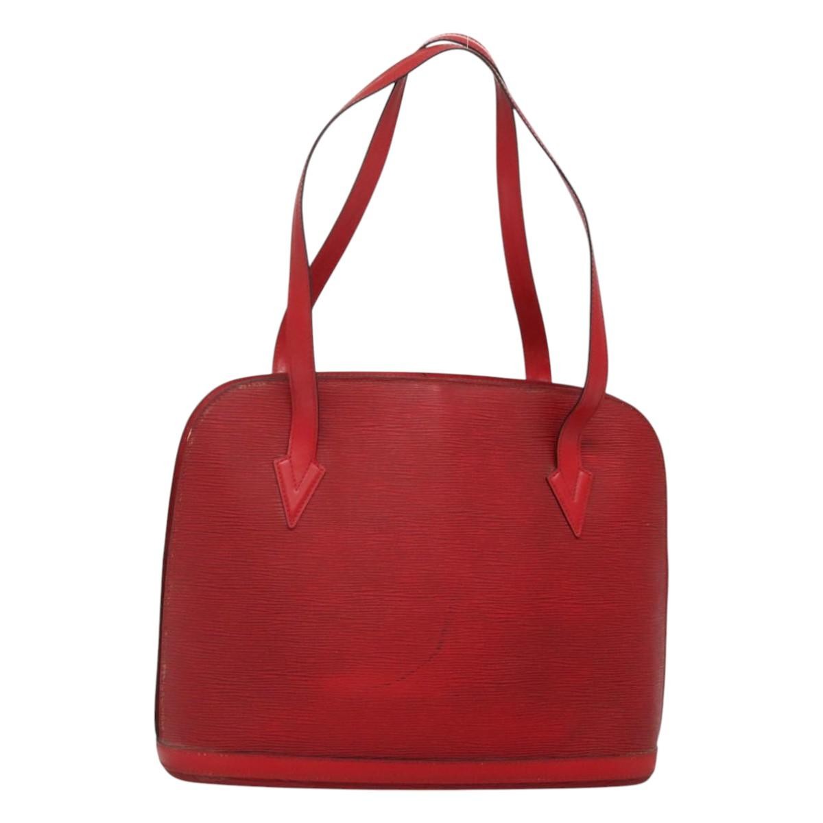Louis Vuitton Lussac Handbag Epi Leather, RED, LEATHER, Shoulder bag