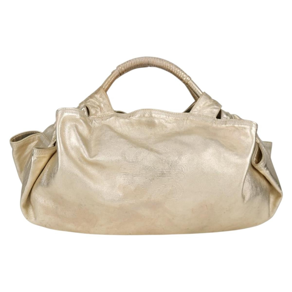 Loewe Anagram Logo Nappa Aire Hand Bag Leather, GOLD, LEATHER, Handbag
