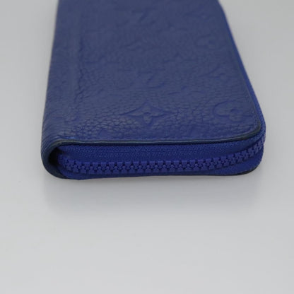Louis Vuitton Zippy Wallet NM Taurillon Leather, Blue, Canvas, Wallet