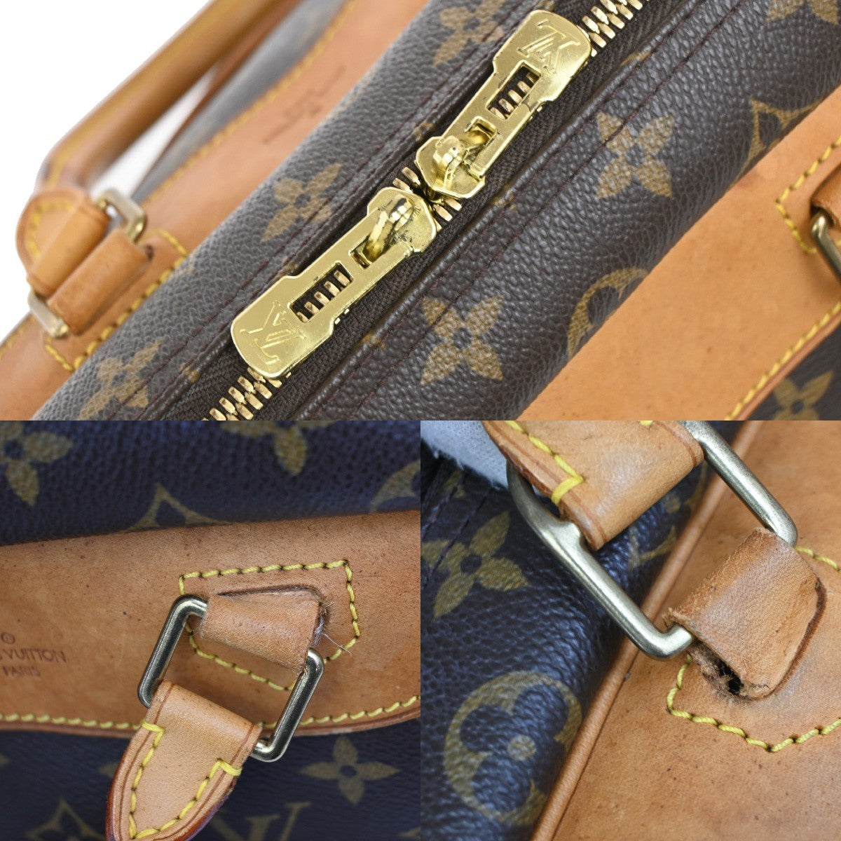 Louis Vuitton Deauville Handbag Monogram Canvas, BROWN, CANVAS, Handbag