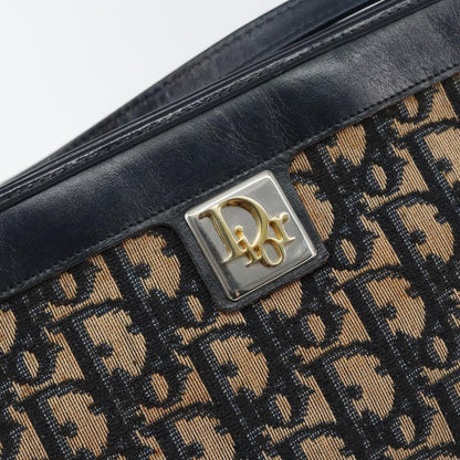 Christian Dior Vintage Trotter Shoulder Bag Canvas, NAVY, CANVAS, Shoulder bag