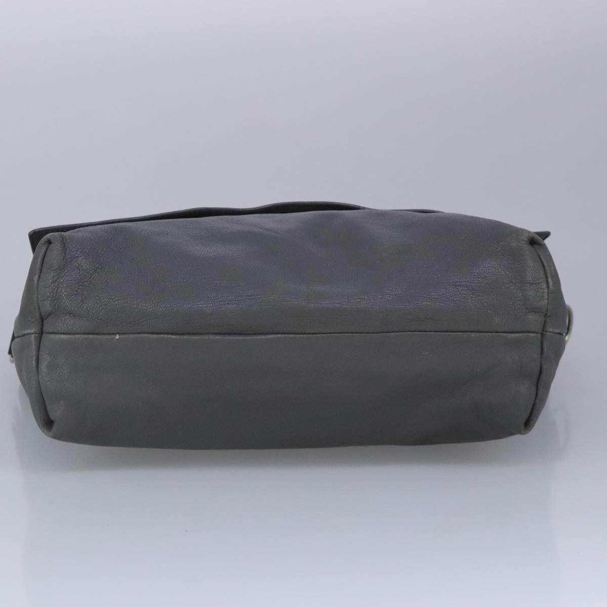 Celine Flap Shoulder Bag Leather, GRAY, LEATHER, Shoulder bag