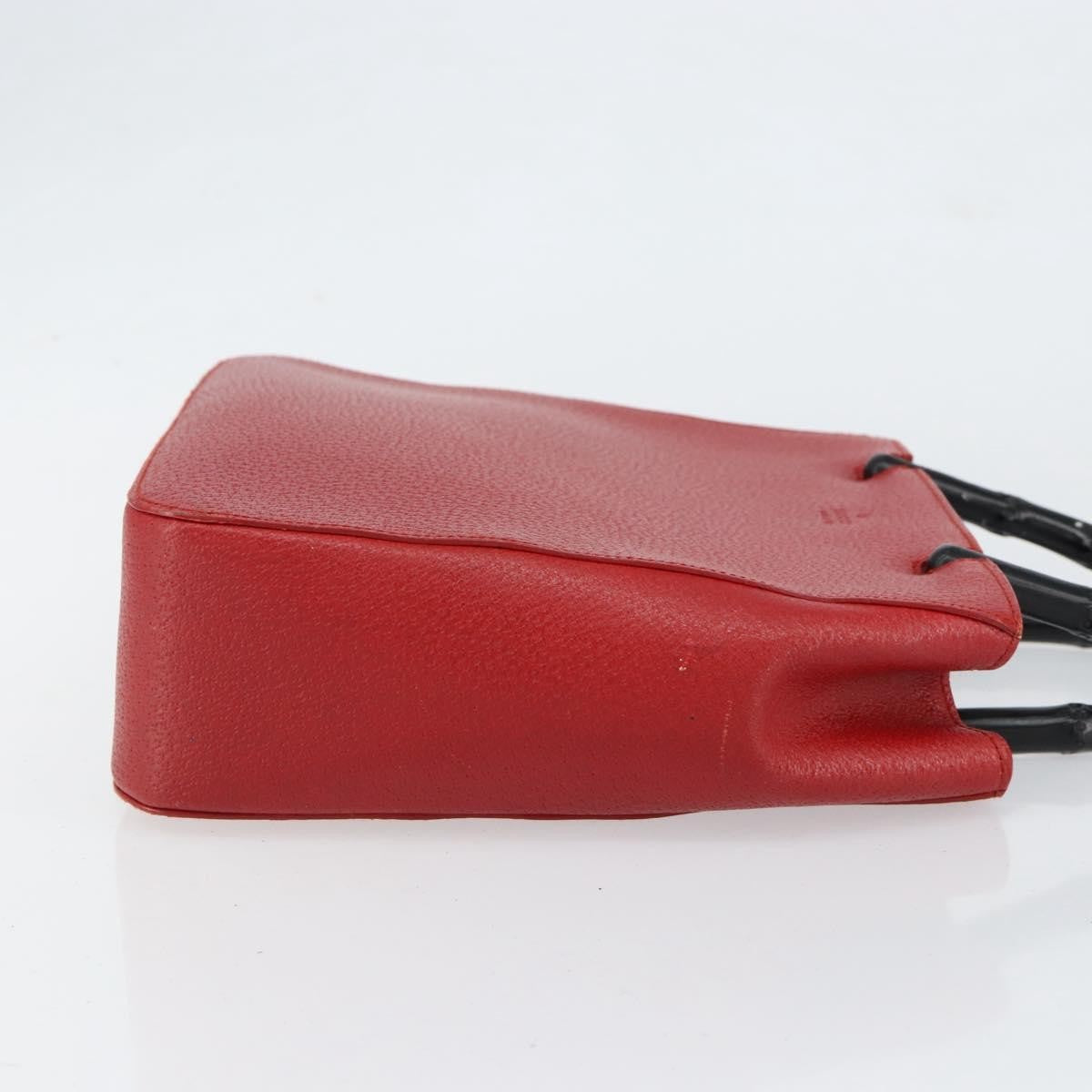 Gucci Vintage Bamboo Handle Bag Leather, RED, LEATHER, Handbag