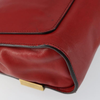 Chloe Elle Chain Clutch Leather, RED, LEATHER, Clutche & pouche