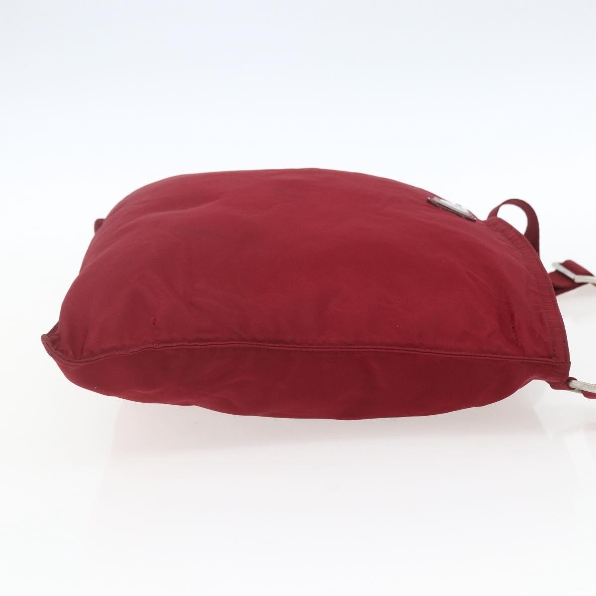 Prada Zip Top Messenger Bag Tessuto, RED, NYLON, Shoulder bag