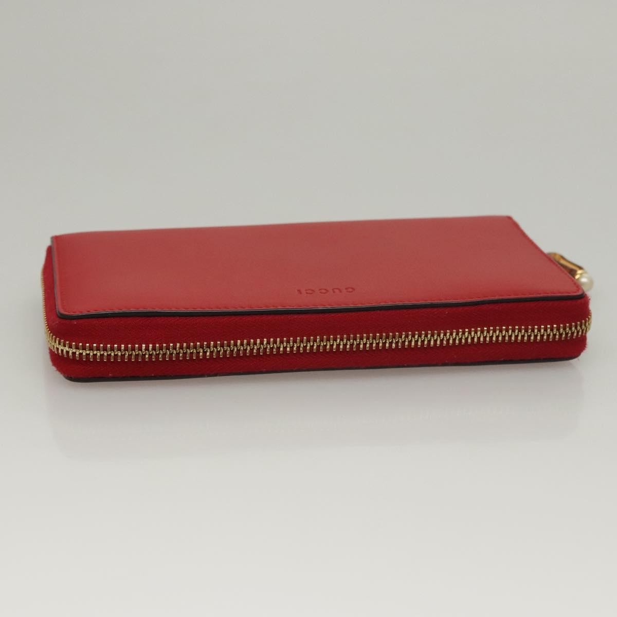 Gucci Bamboo Tassel Zip Organizer Wallet Leather, RED, LEATHER, Wallets