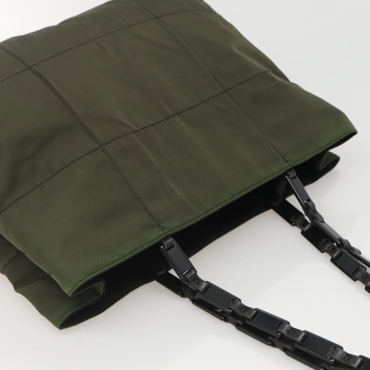 Prada Vintage Shoulder Bag Tessuto, Khaki, Nylon, Shoulder Bag