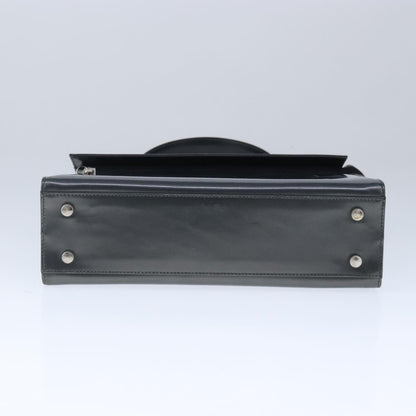 Salvatore Ferragamo Gancini handbag Leather, BLACK, LEATHER, Handbag