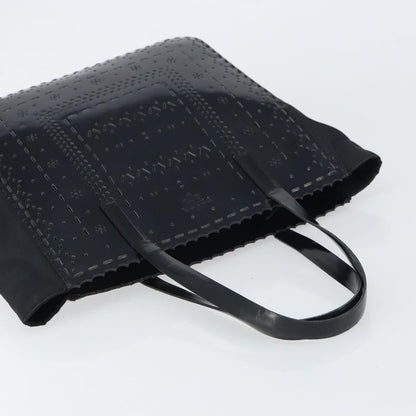 Prada Vintage Tote Tessuto with Leather, BLACK, PATENT_LEATHER, Tote bag