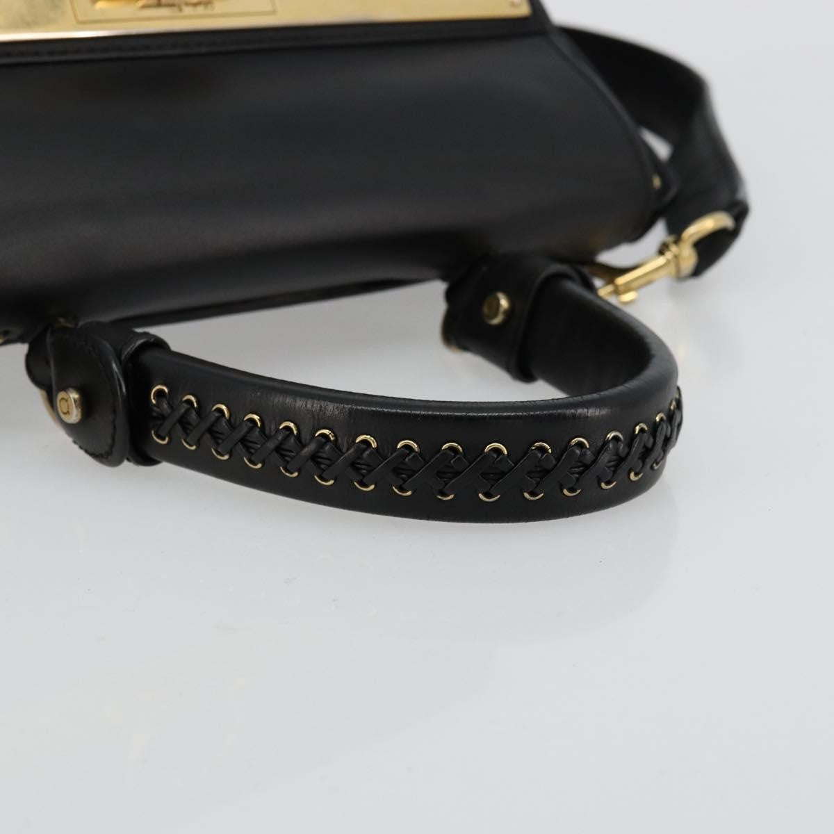 Salvatore Ferragamo Sofia Satchel Leather, Black, Leather, Handbag