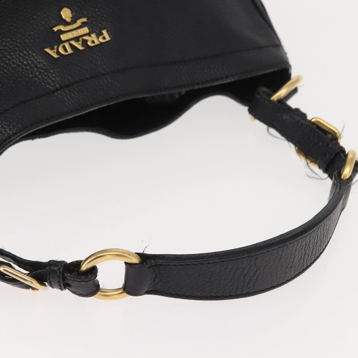 Prada Side Pocket Hobo Vitello Daino, BLACK, LEATHER, Shoulder bag