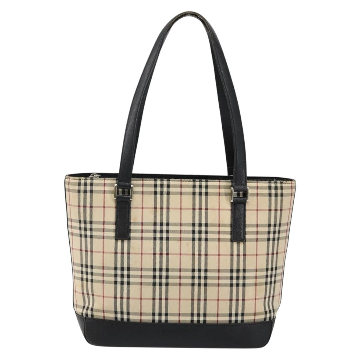 Burberry Vintage Zip Tote House Check Coated Canvas, BEIGE, CANVAS, Tote bag