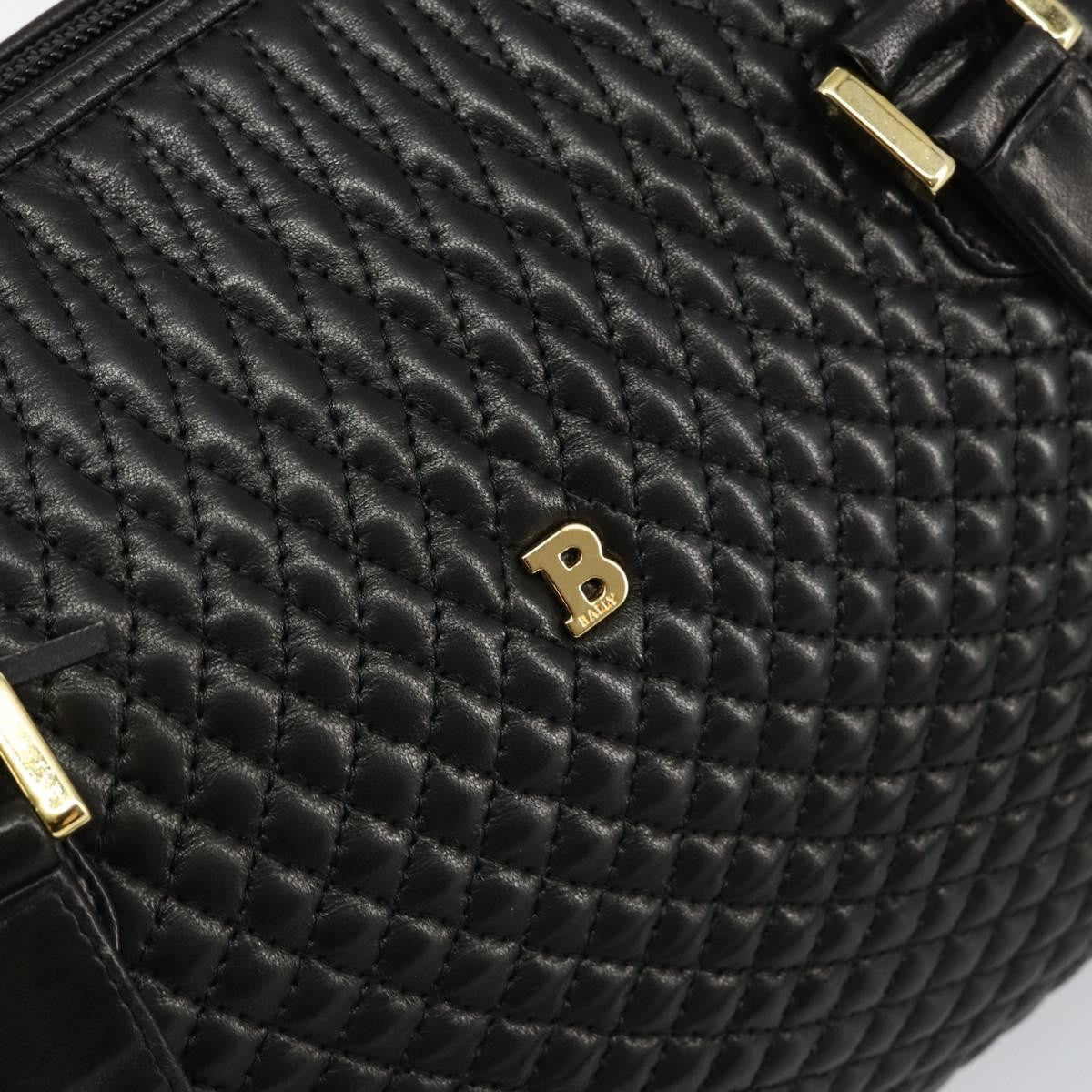 Bally Vintage Handbag Quilted Leather, Black, Leather, Handbag