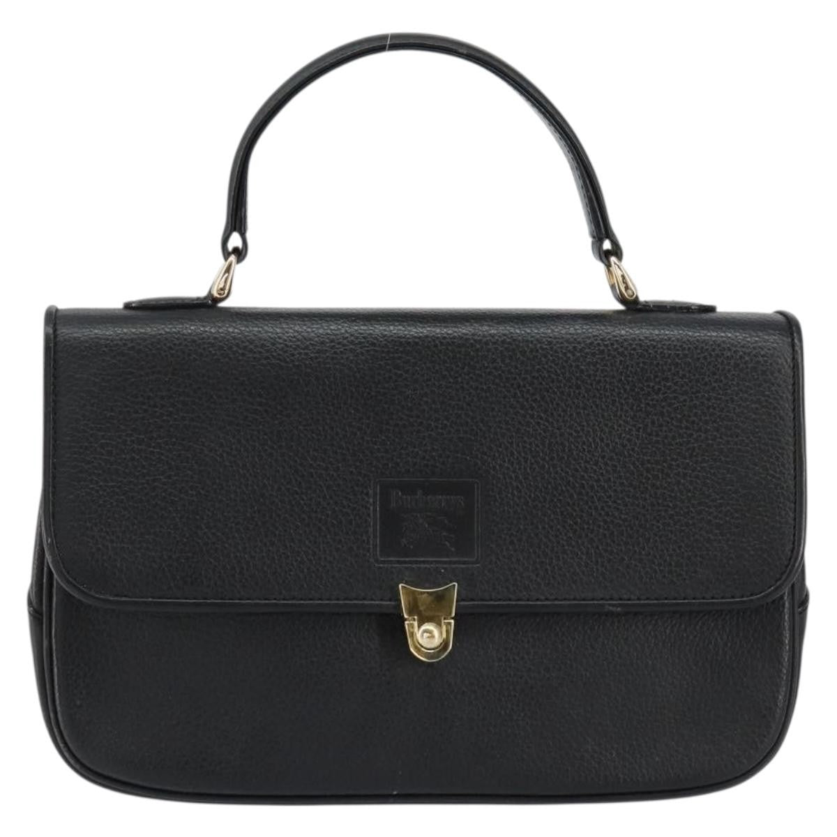 Burberry Vintage Handbag Leather, BLACK, LEATHER, Handbag