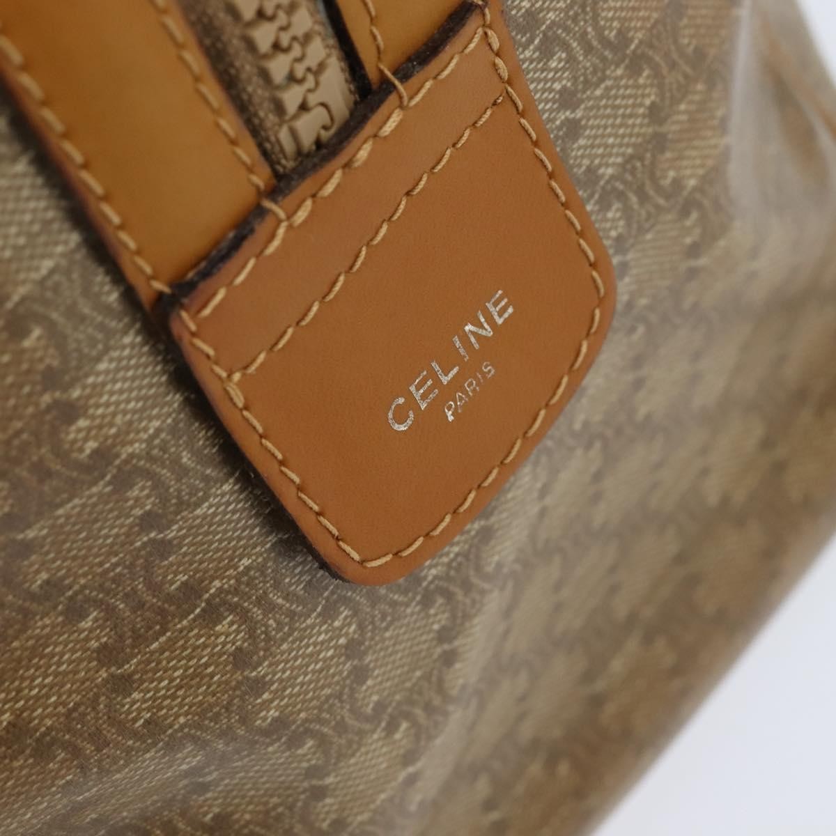 Celine Vintage Duffle Bag Macadam Coated Canvas, BEIGE, CANVAS, Handbag