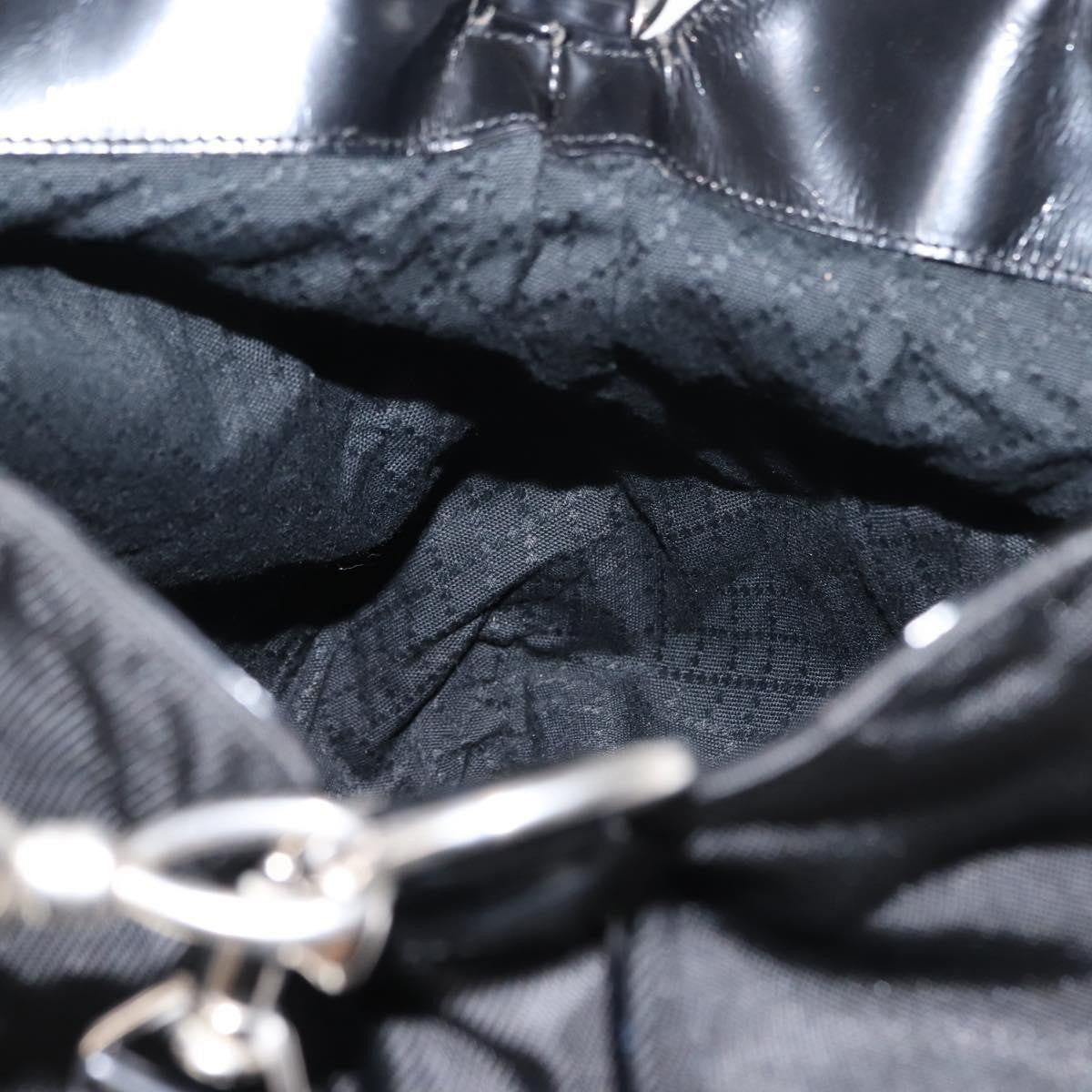 Gucci Vintage Bamboo Handle Bag Nylon, Black, Nylon, Handbag