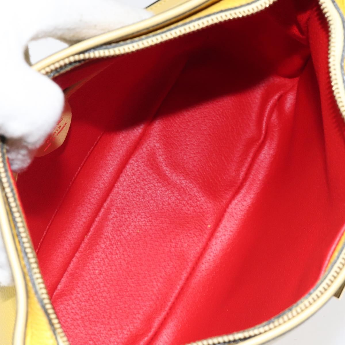 Celine Vintage Shoulder Bag Leather, YELLOW, LEATHER, Shoulder bag