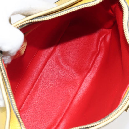 Celine Vintage Shoulder Bag Leather, YELLOW, LEATHER, Shoulder bag