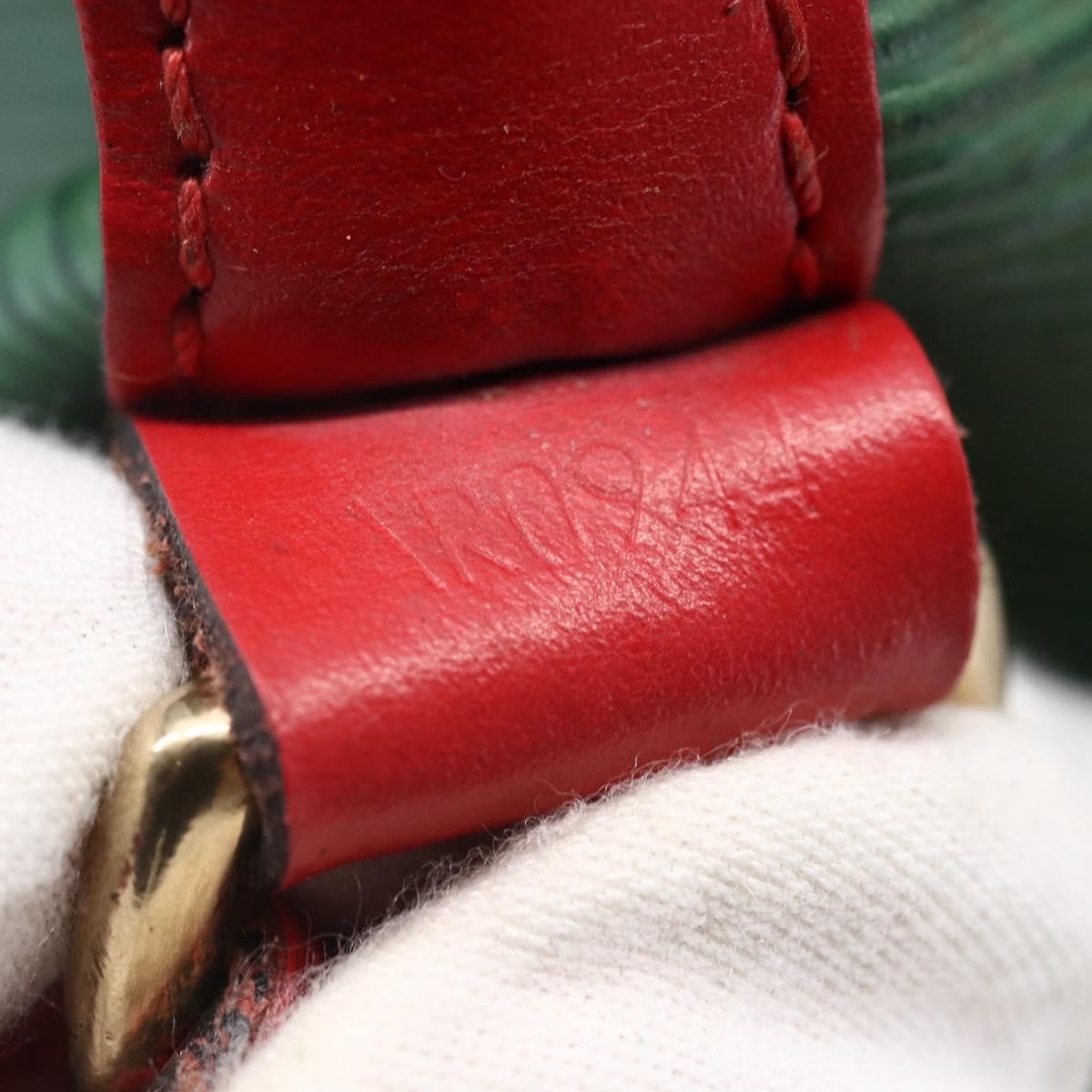 Louis Vuitton Petit Noe Handbag Two Tone Epi Leather, GREEN, LEATHER, Handbag