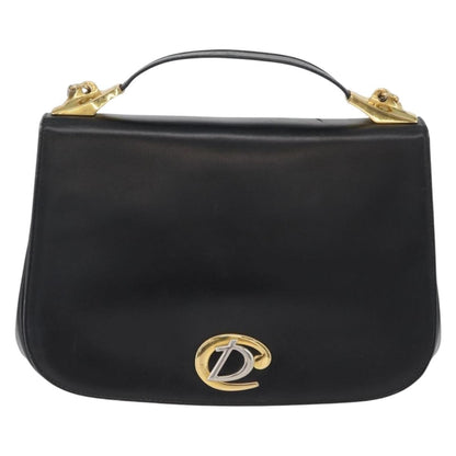 Christian Dior Vintage CD Logo Shoulder Bag Leather, BLACK, LEATHER, Shoulder bag