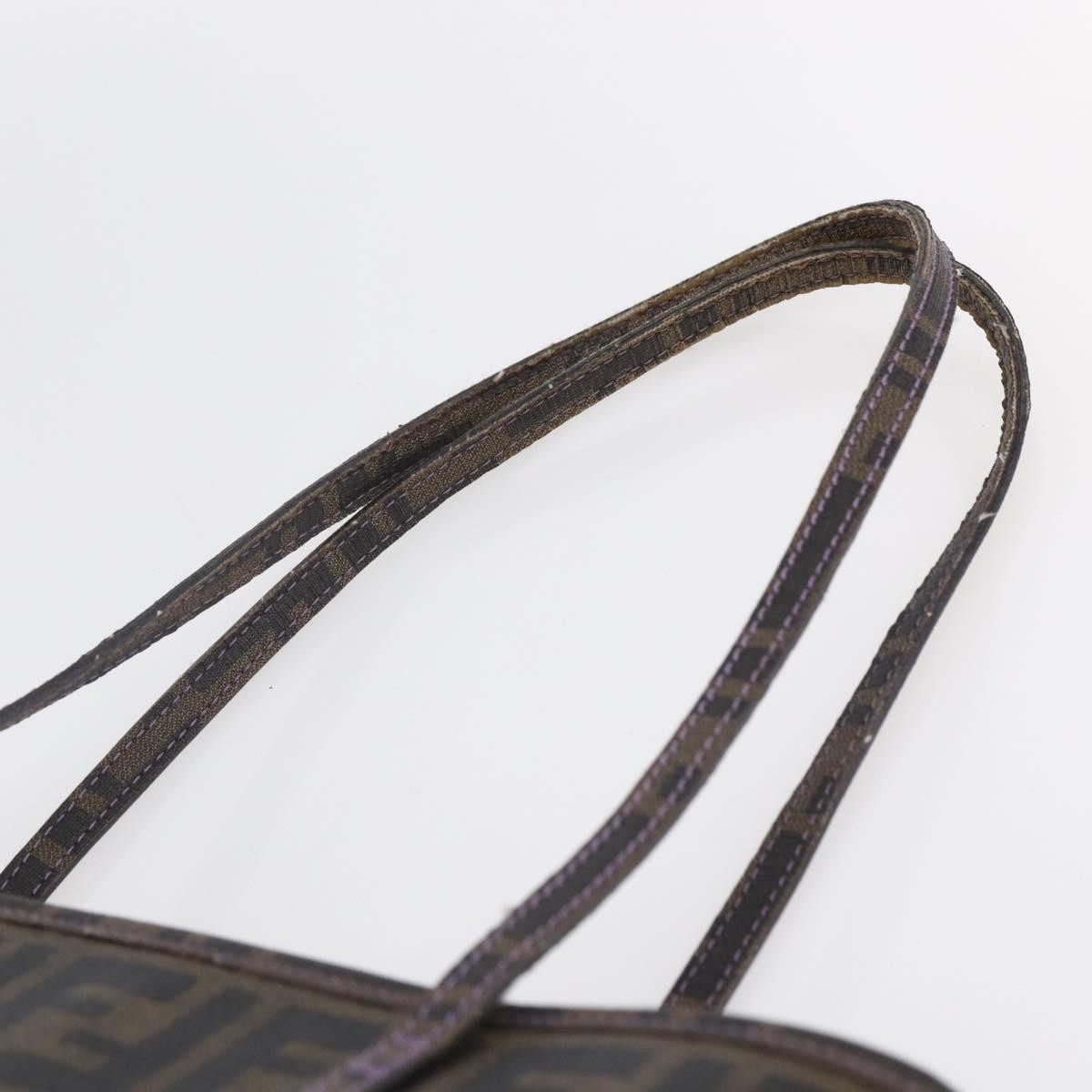 Fendi Compartment Shopping Tote Zucca Coated Canvas, BLACK, PVC, Tote bag