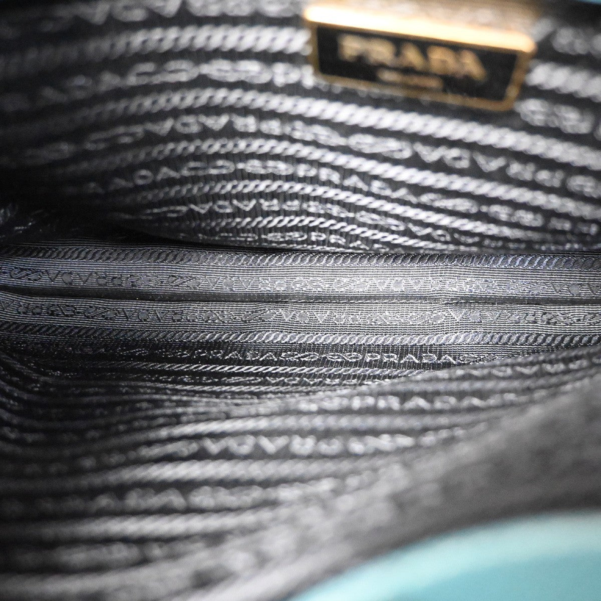 Prada Double Zip Lux Tote Saffiano Leather, GREEN, LEATHER, Tote bag