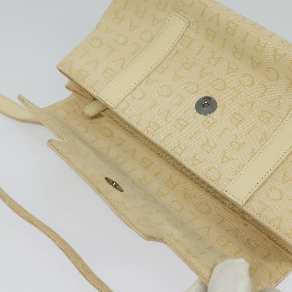 Bvlgari B.Zero1 Logomania Bag Canvas with Leather, BEIGE, CANVAS, Shoulder bag