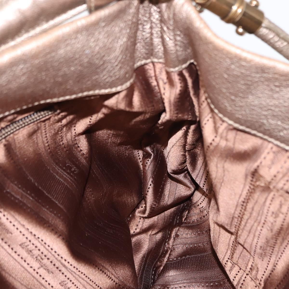 Salvatore Ferragamo Miss Vara Hobo Leather, GOLD, LEATHER, Handbag