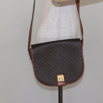 Celine Macadam Shoulder Bag PVC Leather, BROWN, CANVAS, Shoulder bag